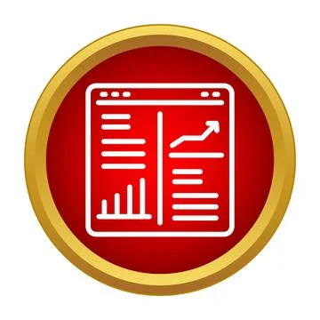 Analyzing business growth with web analytics dashboard icon Stock Illustration