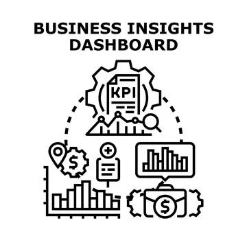 Analyzing business insights dashboard for data management 库存插图
