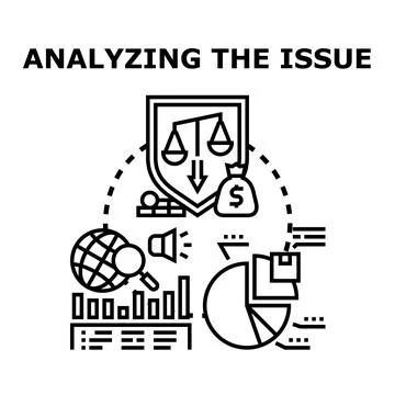 Analyzing business issue planning and problem solution concept 스톡 일러스트