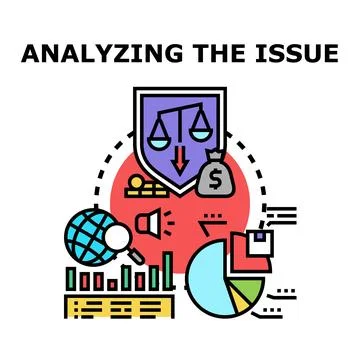Analyzing business issue planning and problem solution concept Stock Illustration
