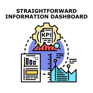 Analyzing business key performance indicators for data transformation Stock Illustration