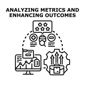 Analyzing business metrics and enhancing management outcomes Stock Illustration