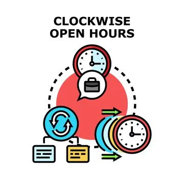 Analyzing business operation hours and workflow process Stock Illustration
