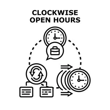 Analyzing business operation hours and workflow process Stock Illustration
