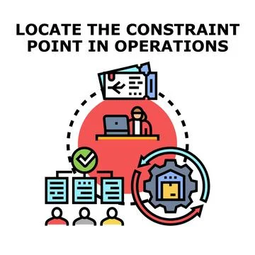 Analyzing business operations locating constraint point vector concept イラスト素材