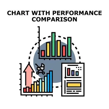 Analyzing business performance with diverse data charts Stock Illustration