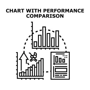 Analyzing business performance with diverse data charts Stock Illustration
