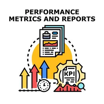 Analyzing business performance metrics and strategic reports 스톡 일러스트