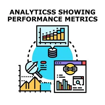 Analyzing business performance metrics and data optimization Illustrazione stock