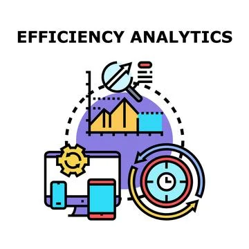 Analyzing business productivity and process optimization Stock Illustration