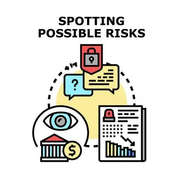 Analyzing business risk, financial security, and problem solutions Stock Illustration