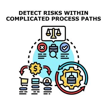 Analyzing business risk management in complex processes Illustrazione stock