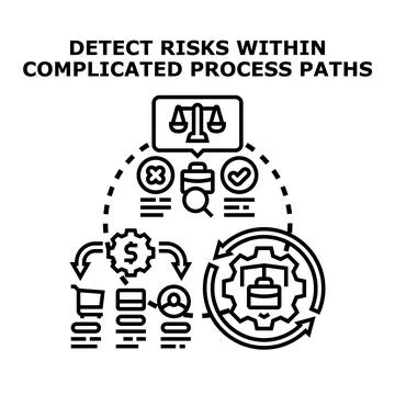 Analyzing business risk management in complex processes Stock Illustration