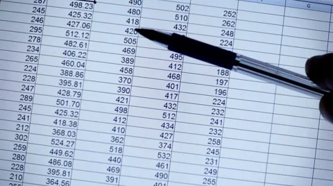 Analyzing business spreadsheet Stock-Footage 61298939