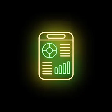 Analyzing business statistics with glowing neon data report イラスト素材