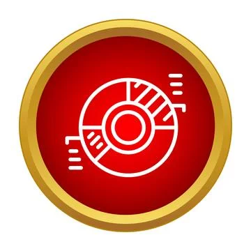 Analyzing business statistics with a gold frame chart icon Stock Illustration
