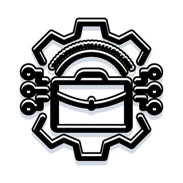 Analyzing business system processes, data, and technology Illustrazione stock