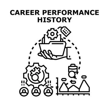 Analyzing career performance history and employee evaluation Stock Illustration