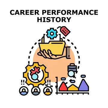 Analyzing career performance history and employee evaluation Stock Illustration