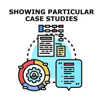 Analyzing case studies for business research and development Stock Illustration
