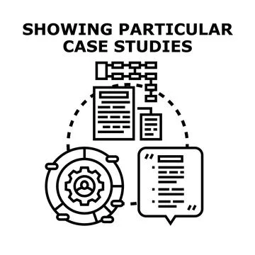 Analyzing case studies for business research and development Stock Illustration