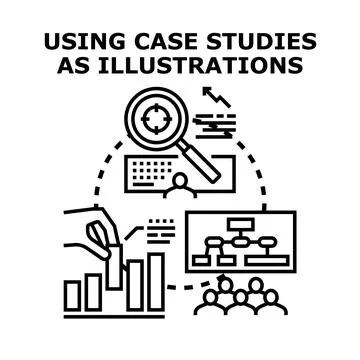 Analyzing case studies for research and problem solving Stock-Illustration