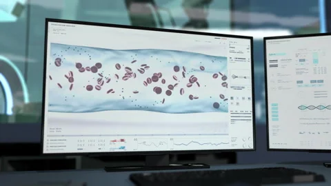 Analyzing the cells under the microscope to identify the patients blood type Stock Footage 248272752
