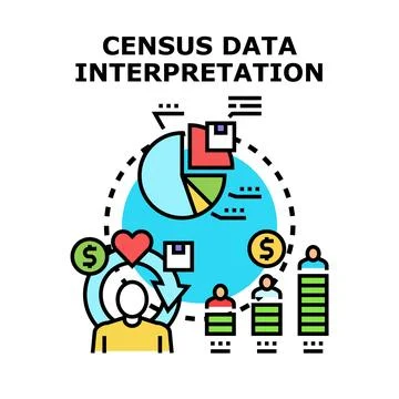 Analyzing census data and demographic interpretation イラスト素材