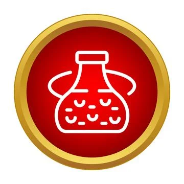 Analyzing chemical flask experiment with bubbly liquid Stock Illustration
