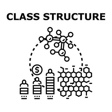 Analyzing class structure hierarchy and economic inequality Stock Illustration