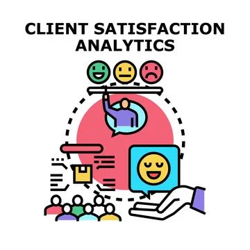 Analyzing client satisfaction data for business improvement Stock Illustration