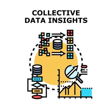 Analyzing collective data insights and business intelligence Stock Illustration