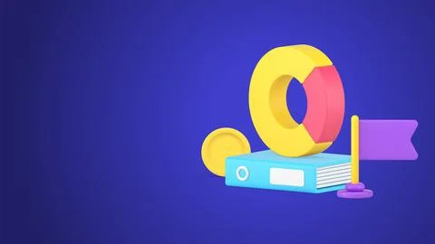 Analyzing company working checking profit with folder documents and rounded g Stock Illustration