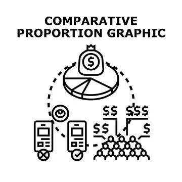Analyzing comparative proportion data for market research Illustrazione stock