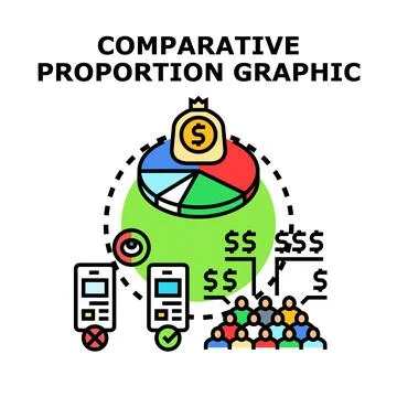Analyzing comparative proportion data for market research Stock Illustration