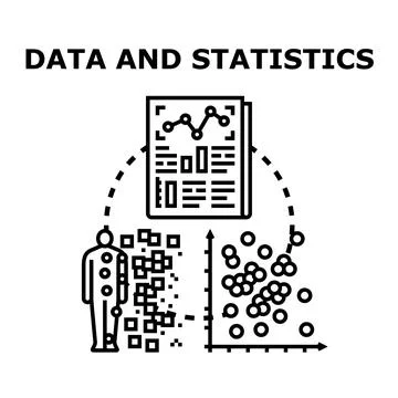 Analyzing complex data and statistics for research and reporting Stock Illustration