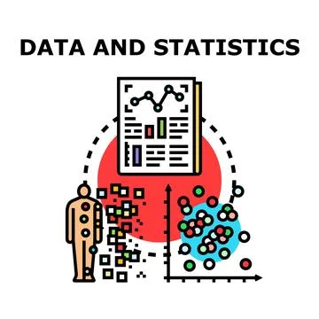 Analyzing complex data and statistics for research and reporting Stock Illustration