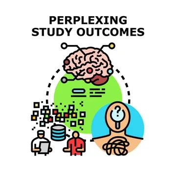 Analyzing complex data outcomes causing confusion and uncertainty Stock Illustration
