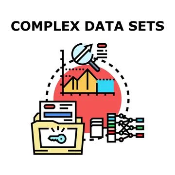Analyzing complex data sets with artificial intelligence and big data Stock Illustration