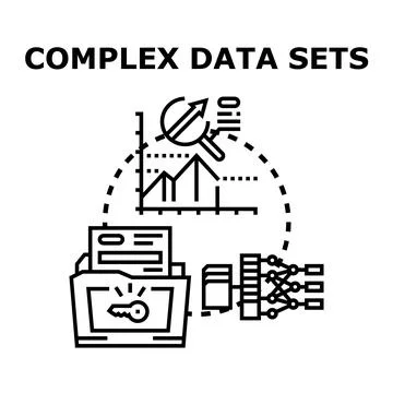 Analyzing complex data sets with artificial intelligence and big data Stock Illustration