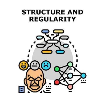 Analyzing complex data structure and regularity concept Stock Illustration