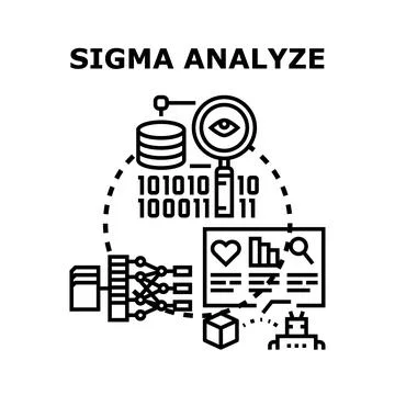 Analyzing complex information for data research and insights Stock Illustration