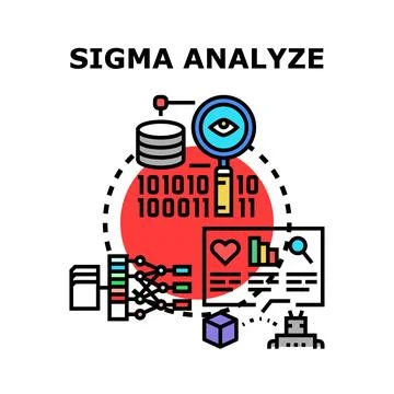 Analyzing complex information for data research and insights Stock Illustration