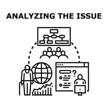 Analyzing complex issue finding solution management concept 스톡 일러스트