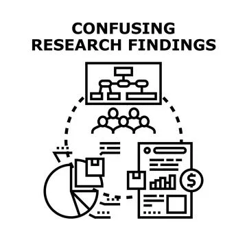 Analyzing complex research findings with data and team Stock Illustration