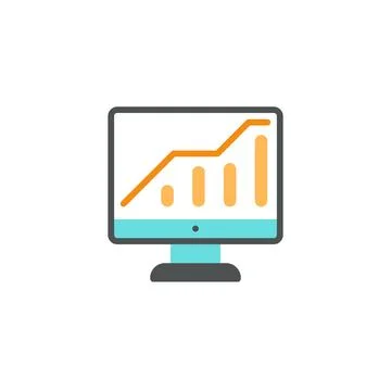 Analyzing Computer Monitor Statistics for Data Insights Stock Illustration