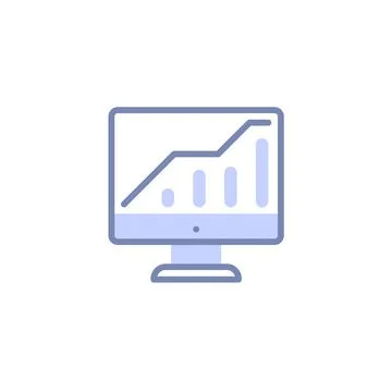 Analyzing Computer Monitor Statistics for Data Insights Stock Illustration