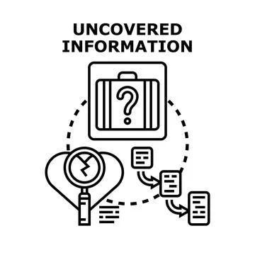 Analyzing concealed secrets and sensitive documents Stock Illustration