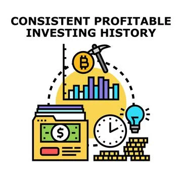 Analyzing consistent profitable investing history data Stock Illustration