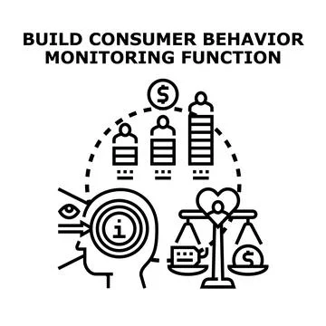 Analyzing consumer behavior for market research and profiling Stock Illustration